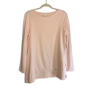 Pure Jill Pink Heathered Long Sleeve Tunic Top Women's Size Medium